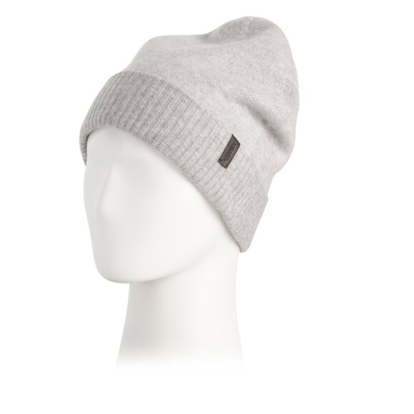 VINCE Grey Cashmere Birdseye Double Layer Beanie